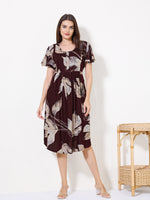 Load image into Gallery viewer, Women Floral Print Maternity dress with Feeding