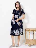 Load image into Gallery viewer, Women Floral Print Maternity dress with Feeding