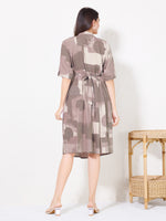 Load image into Gallery viewer, Women Abstract Print Materntiy Dress with Feeding