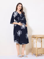 Load image into Gallery viewer, Women Floral Print Maternity dress with Feeding