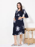 Load image into Gallery viewer, Women Floral Print Maternity dress with Feeding