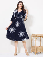 Load image into Gallery viewer, Women Floral Print Maternity dress with Feeding