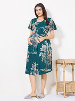 Load image into Gallery viewer, Women Sceneic Tree Print Maternity Dress with Feeding