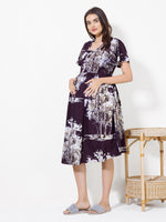 Load image into Gallery viewer, Women Sceneic Tree Print Maternity Dress with Feeding