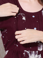 Load image into Gallery viewer, Women Floral Print Maternity dress with Feeding