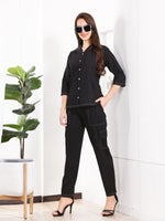 Load image into Gallery viewer, Denim Black Women Co-ord set