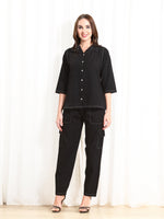 Load image into Gallery viewer, Denim Black Women Co-ord set