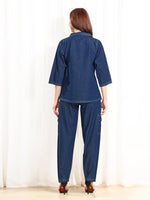 Load image into Gallery viewer, Denim Blue Women Co-ord set