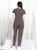 Load image into Gallery viewer, Women Printed Beige Hosiery night suits