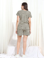 Load image into Gallery viewer, WOMEN Grey Hosiery SHIRT SHORT PANT NIGHT SUIT
