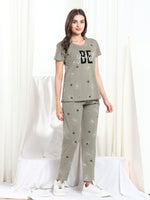 Load image into Gallery viewer, Women Printed Green Hosiery night suits