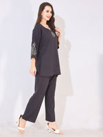 Load image into Gallery viewer, Women Solid Embroidered Stylish Co-ord Set