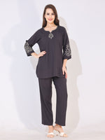 Load image into Gallery viewer, Women Solid Embroidered Stylish Co-ord Set