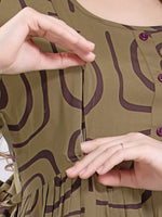 Load image into Gallery viewer, Arela Mustard Maternity Nightdress