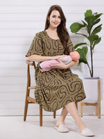 Load image into Gallery viewer, Arela Mustard Maternity Nightdress