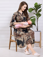 Load image into Gallery viewer, Arela Multi Color Printed Maternity Nightdress