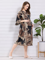 Load image into Gallery viewer, Arela Multi Color Printed Maternity Nightdress