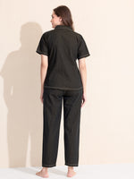 Load image into Gallery viewer, Arela Womens Charcoal Black Denim Co-ord set with Embroided Pockets