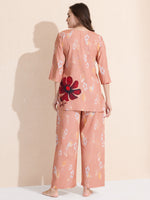 Load image into Gallery viewer, Arela Womens Peach Floral Co-ord Set