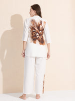 Load image into Gallery viewer, Arela Womens Brown Tropical Print Co-ord Set