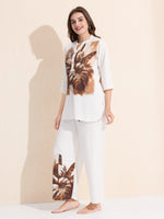 Load image into Gallery viewer, Arela Womens Brown Tropical Print Co-ord Set