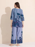 Load image into Gallery viewer, Arela Womens Blue Floral Print Co-ord set