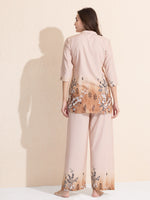 Load image into Gallery viewer, Arela Womens Beige Floral Ombre Co-ord Set