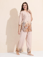 Load image into Gallery viewer, Arela Womens Beige Floral Ombre Co-ord Set