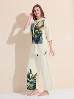Load image into Gallery viewer, Arela Womens Green Tropical Print Co-ord Set