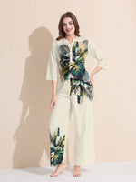 Load image into Gallery viewer, Arela Womens Green Tropical Print Co-ord Set