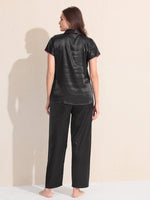 Load image into Gallery viewer, Women's Satin Shirt Collar Lounge Set