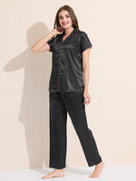 Load image into Gallery viewer, Women's Satin Shirt Collar Lounge Set
