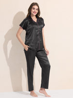 Load image into Gallery viewer, Women's Satin Shirt Collar Lounge Set