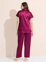 Load image into Gallery viewer, Women's Satin Shirt Collar Lounge Set