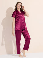 Load image into Gallery viewer, Women's Satin Shirt Collar Lounge Set