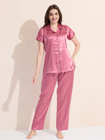 Load image into Gallery viewer, Women's Satin Shirt Collar Lounge Set