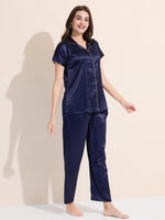 Load image into Gallery viewer, Women's Satin Shirt Collar Lounge Set