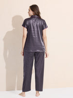 Load image into Gallery viewer, Women's Satin Shirt Collar Lounge Set