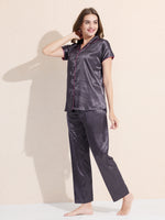 Load image into Gallery viewer, Women's Satin Shirt Collar Lounge Set