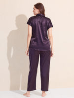 Load image into Gallery viewer, Women's Satin Shirt Collar Lounge Set