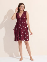 Load image into Gallery viewer, Women's Haart Print Baby Doll with Lace Details