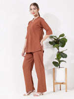 Load image into Gallery viewer, Women's Rust brown Sofiya Linen Co-ord set