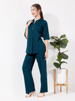 Load image into Gallery viewer, Women's Navy Blue Sofiya Linen Co-ord set