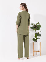 Load image into Gallery viewer, Women's Olive green Sofiya Linen Co-ord set