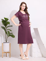 Load image into Gallery viewer, Arela Purple Maternity Nightdress