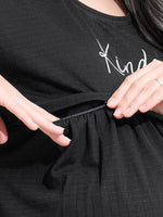 Load image into Gallery viewer, Arela Black Maternity Nightdress