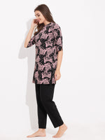 Load image into Gallery viewer, WOMEN Purple Top And Trouser Hosiery Night Suit