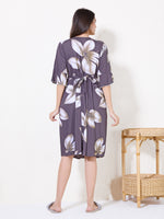 Load image into Gallery viewer, Women Tropical Leaf Print Maternity Dress with Feeding
