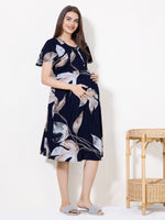 Load image into Gallery viewer, Women Floral Print Maternity dress with Feeding

