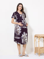Load image into Gallery viewer, Women Sceneic Tree Print Maternity Dress with Feeding
